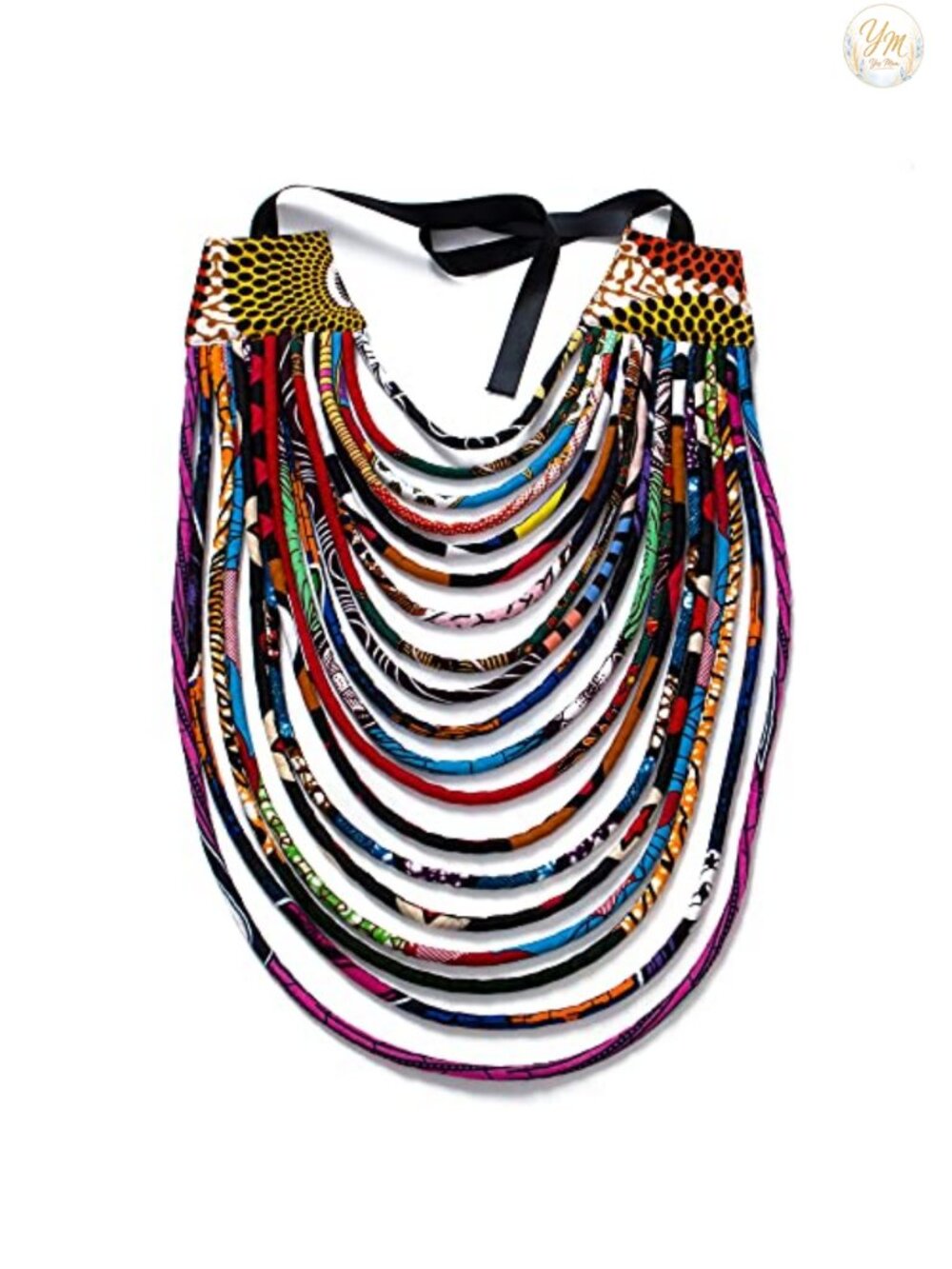 Handmade Multi Strand Ankara Kente Necklace African Collar Cotton